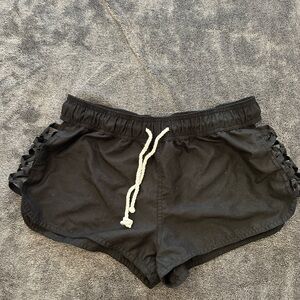 Deb black shorts with laced sides